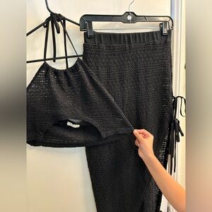 Two piece swim suit coverup